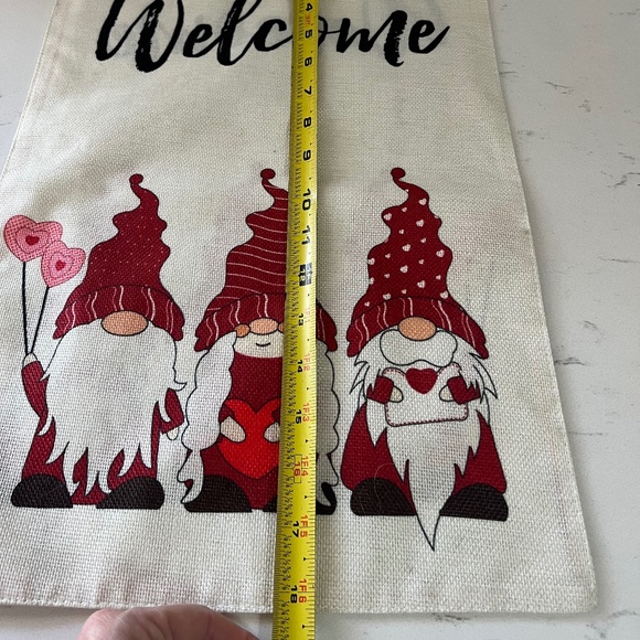 NEW Valentine's Day Garden Flag, Pink Red, Gnome Decor Garden Flag NEW - Picture 2 of 3